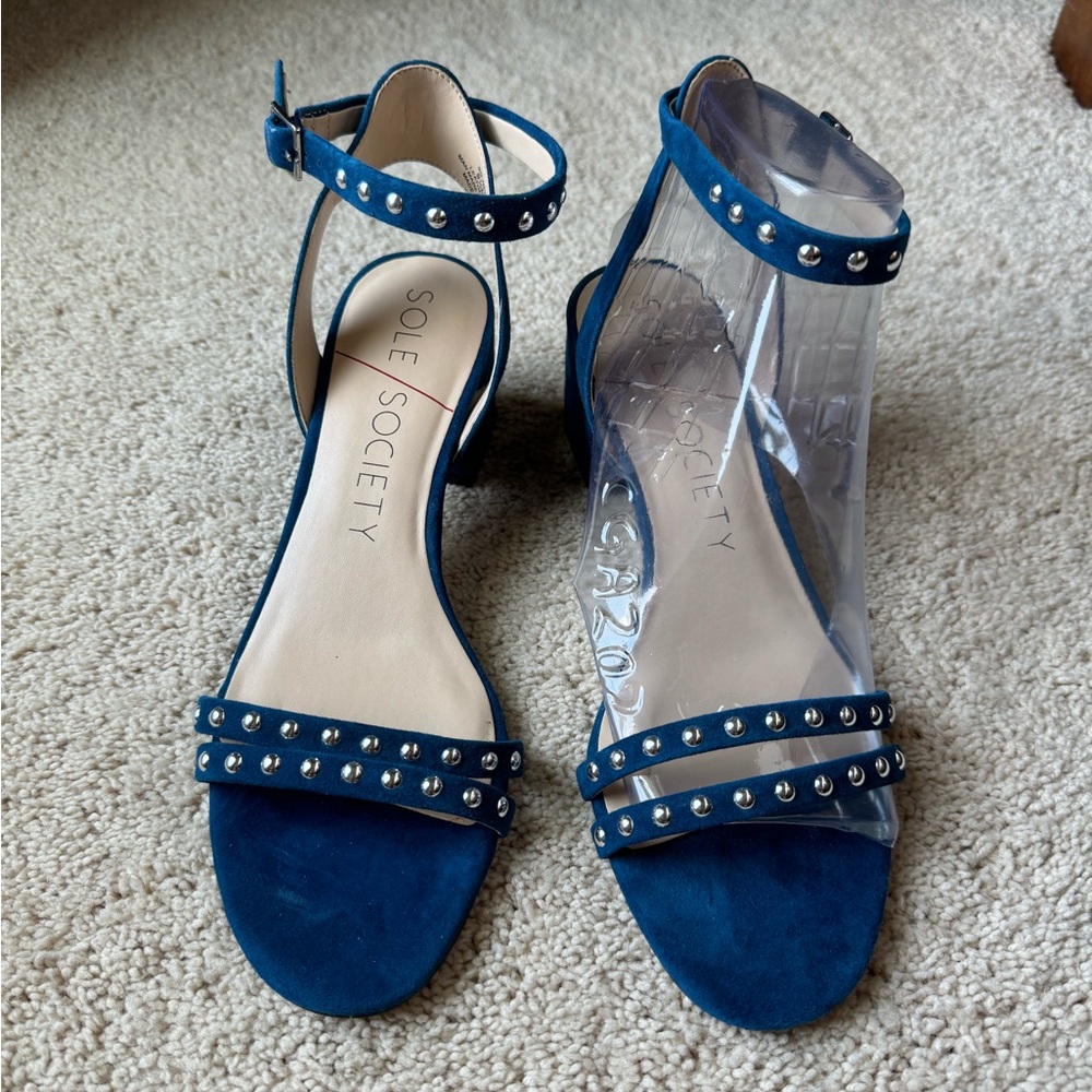Sole Society Blue Studded Women's Sandals